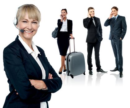 Business people isoalted over white background