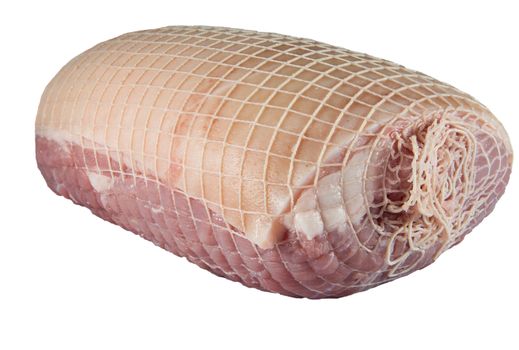 Picture of a raw wrapped pork roast
