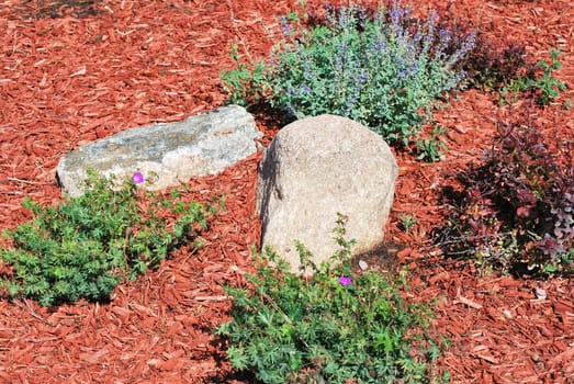 Rock garden exterior view outside.