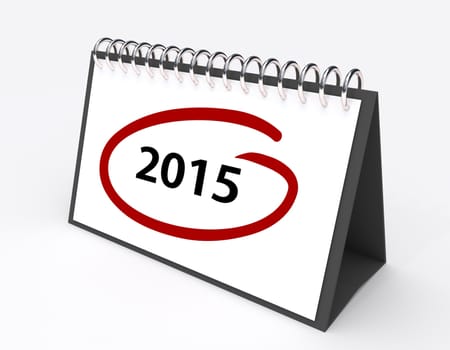 Calendar with the year 2015 circled in red