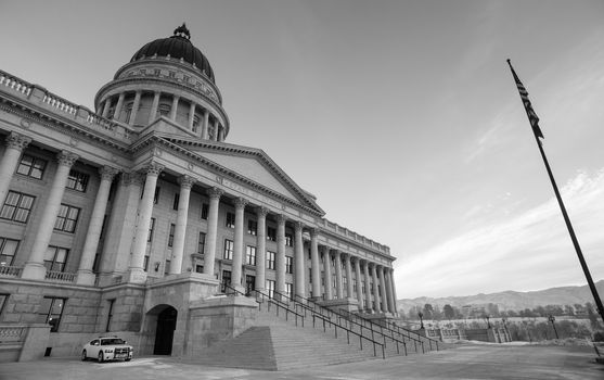 Frozen ground outside the Utah government headquarters