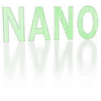 Three-dimensional inscription nano made of a six-sided grid.