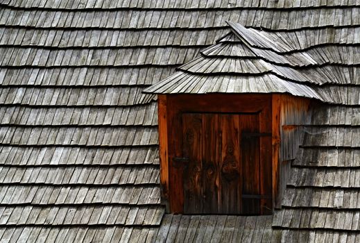 architecture background shed on the roof shingles