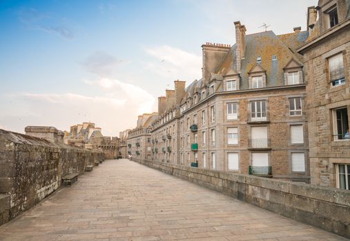 Medieval architecture of Saint Malo - France.