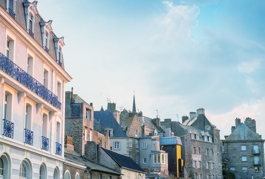 Medieval architecture of Saint Malo - France.