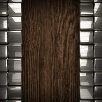 wooden background with metal element