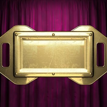 gold on red velvet curtain background