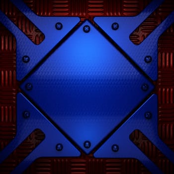 red and blue metal background