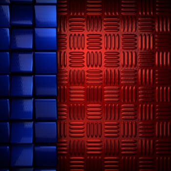 red and blue metal background