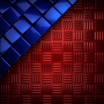 red and blue metal background