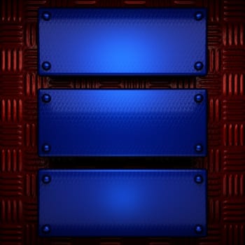 red and blue metal background