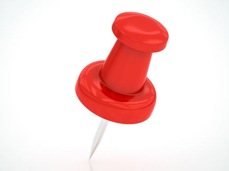 red pushpin on a white background