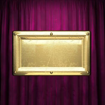 gold on red velvet curtain background