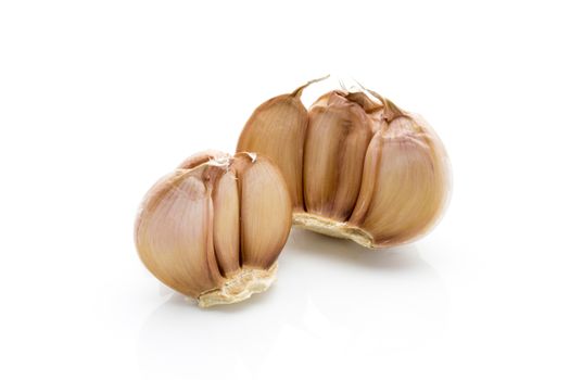 Garlic isolated on the white background.