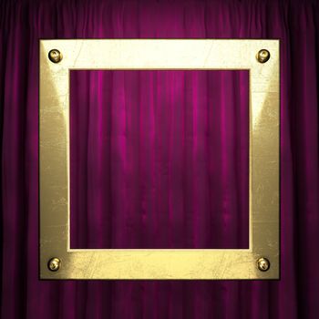 gold on red velvet curtain background