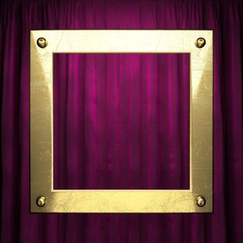 gold on red velvet curtain background