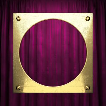 gold on red velvet curtain background