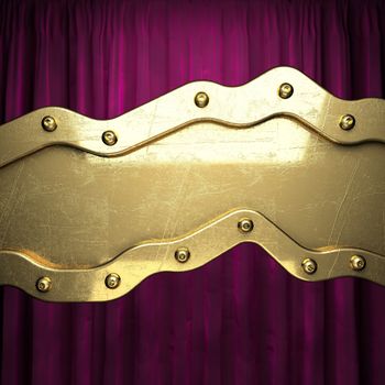 gold on red velvet curtain background