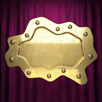 gold on red velvet curtain background