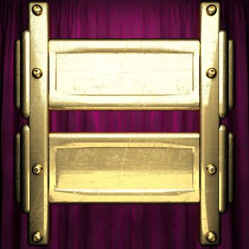 gold on red velvet curtain background