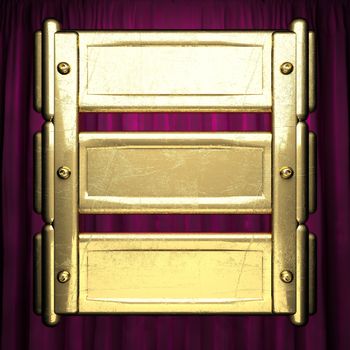 gold on red velvet curtain background