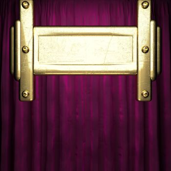 gold on red velvet curtain background