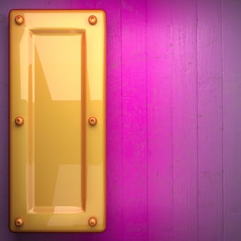 yellow metal and pink wood background