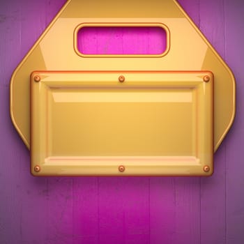 yellow metal and pink wood background