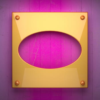 yellow metal and pink wood background