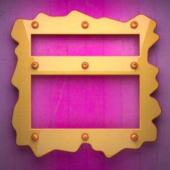 yellow metal and pink wood background