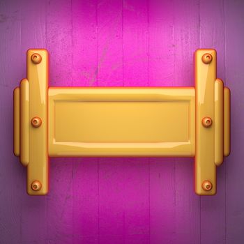 yellow metal and pink wood background