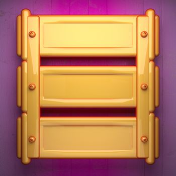 yellow metal and pink wood background