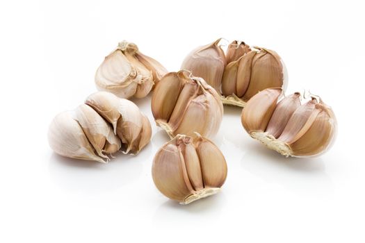 Garlic isolated on the white background.