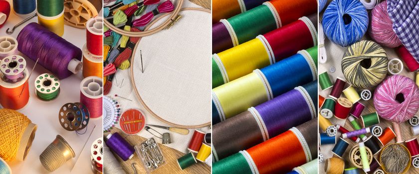 Handicrafts - Sewing and Embroidery threads, cotton, needles and yarn.