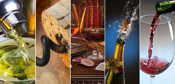 Alcoholic Drinks - martini, wine, brandy, champagne