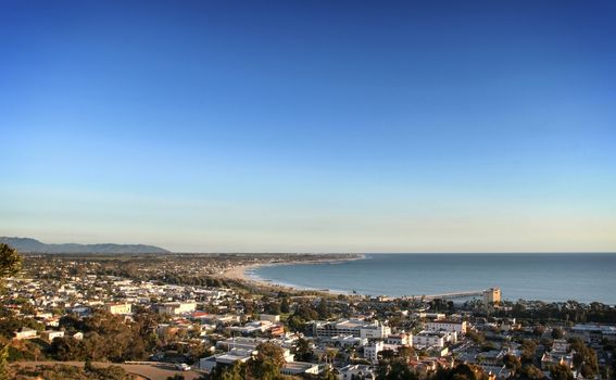 Areal few of Ventura California with the Pacific Ocean in the background.