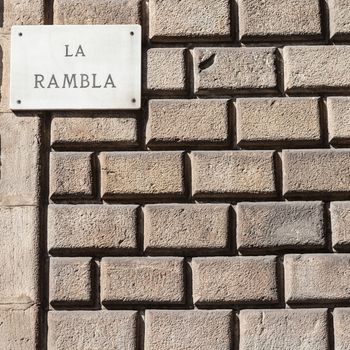 The famous Barcelona (Spain) landmark - La Rambla Avenue