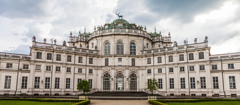 Stupinigi, Italy. Detail of the Palazzina di Stupinigi exterior, Royal residence since to 1946.