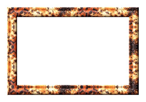 Blank photo frame with abstract texture on a white background
