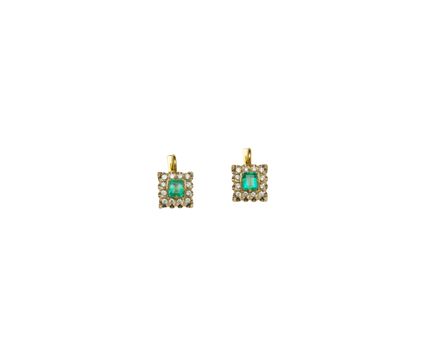 A couple of diamond earrings