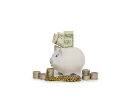 Piggy bank isolated on white