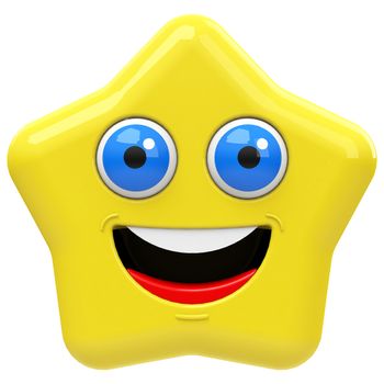 3d generated picture of a happy star