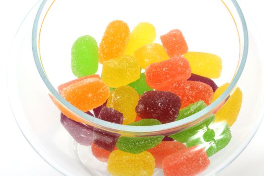  Some  colorful soft jelly candies close up