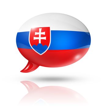 three dimensional Slovakia flag in a speech bubble isolated on white with clipping path