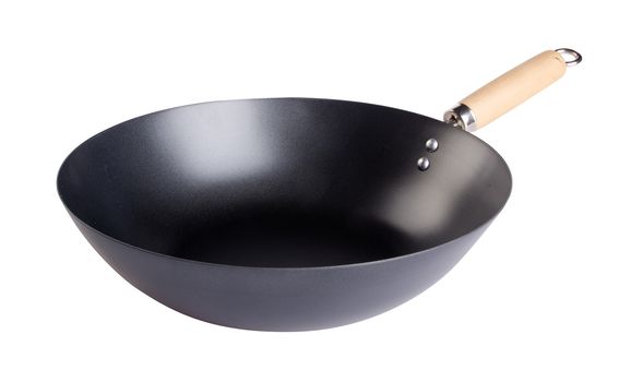 pan, metal pan on background.  metal pan on a background