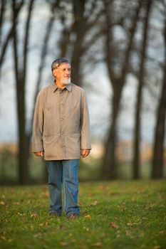 Portrait of a senior man outdoors