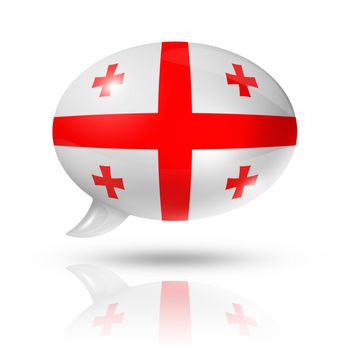 three dimensional Georgia flag in a speech bubble isolated on white with clipping path