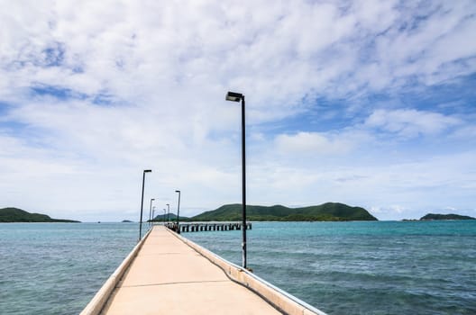 Green island road concrete and sea nature landscape in Thailand