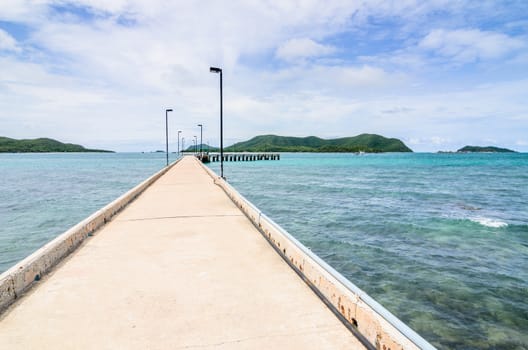 Green island road concrete and sea nature landscape in Thailand