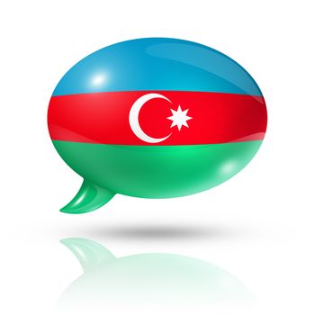 three dimensional Azerbaijan flag in a speech bubble isolated on white with clipping path
